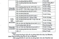 THÔNG BÁO Lịch tiêm chủng vaccin mở rộng tháng 12 năm 2025